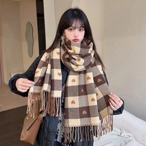 ANYOU 여성 목도리 스카프 체크 머플러