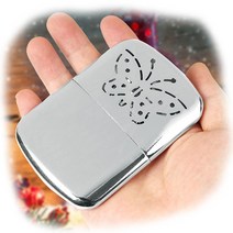 [∂LL7] 지포형 메탈실버 손난로(10cm) 포켓 방한 겨울필수품 형손 연속형 스텐 다회용_h§eEA, 옵션▩무, §본상품§e