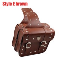 모토 rcycle 가방 가죽 안장 2pcs 할리 Sportster XL 883 1200 사이드 도구 수하워터 alforjas 파라 saddle, Style E Brown