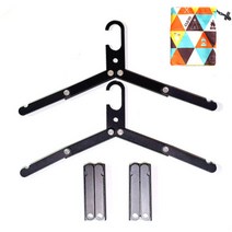 캠핑 옷걸이 휴대용 접이식 행거 파우치 포함 인디언 행어 캠핑용 여행용 옷걸이 빨래 소품, 블랙4개+파우치