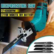 전동톱 미니 컷소 전동 무선 컷쏘 마끼다 18V 충전식 충전 사용 왕복 톱 4000rpm 속도 금속 목재 절단 도구 미, 옵션01 해외배송, 옵션01 blue