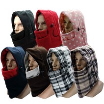 디빅 방한용 후드넥워머, 블랙화이트체크