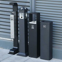 업소용 재떨이 업소용 스탠드 휴지통 흡연구역 스틸, 스타일 02-매트 블랙