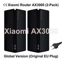 샤오미 메쉬 시스템 AX3000 (2 팩) 글로벌 버전 Wifi 라우터 리피터 확장 기가비트 증폭기 WIFI 6 IPv6 WPA, [01] Add EU adapter, [02] AX3000 GB (2-Pack)