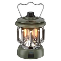 ELSECHO 빈티지 캠핑용 실내용 랜턴 램프, 블랙