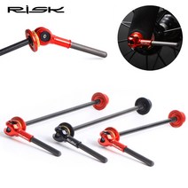 RISK 자전거 빠른방출 레버 QR 레버 탄소 섬유 손잡이 티타늄 합금 축 초경량 자전거 바퀴 그룹 QR 축 전면 100mm 후면 130/135mm HUB 축 빠른 설치 축, 레드