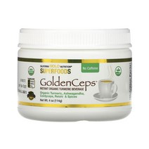캘리포니아 골드 뉴트리션 GoldenCeps Adaptogens가 포함된 유기농 강황 114g(4oz), 1개, 상세내용참조