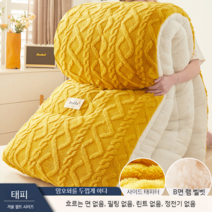 남극 양털 이불 겨울 두꺼운 따뜻한 기숙사 싱글 학생 공간 도톰한 프리미엄 알파카이불, 벨벳-옐로우 1