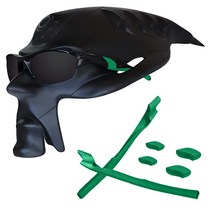 Rock쉘 Oakley 하프 재킷 2.0/하프 2.0 XL 선글라스용 이어삭스 및 노즈피스 고무 키트 교체품 - 블랙, 짙은 녹색