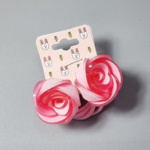 컬러풀 딥로즈 아동머리방울 여아머리끈(한쌍)