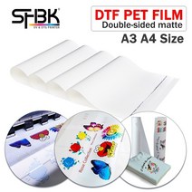 dtf 필름 양면 매트 엡손 a3 a4 프린터 l1800 l805 l800 xp15000 r2880 r1390 t50 p50 dtf 프린터, 100pcs a4 매트