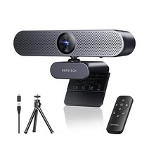 정품 DEPSTECH 웹캠 4K 줌이 가능한 웹캠(마이크 및 리모콘 포함) 소니 센서 3배 디지털 줌 소음 제거 마이크 자동 초점 저조도 교정 컴퓨터 카메라 Teams, DW50