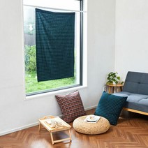 [모던하우스] L 빈티지코튼 그린체크 다용도커튼 90x120