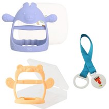 티지엠[글러브형치발기(+케이스)+손목치발기(+케이스)]+사은품:치발기클립증정 / 국민치발기 / 실리콘치발기, 티지엠(글러브치발기/토끼블루+손목/곰돌이옐로우)+클립