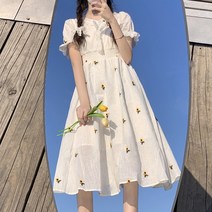 플라워원피스 스윗 여름옷 2022 중학교 고등학교 학원 무드 러블리 롱 4806176068