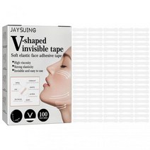 얼굴리프팅밴드 V라인 붕대 볼처짐 주름 교정 Jaysuing-V 자형 페이스 리프트 패치 얇은 얼굴 스티커 메이크업용 보이지 않는 방수 테이프, [01] 100pcs