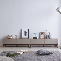 이지포유가구 바흐 서랍형 거실장세트 2400 TV거실장, 월넛+그레이