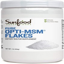 Sunfood Superfoods Pure Opti-MSM Sulfur Flakes. 1 lb Tub, One Color