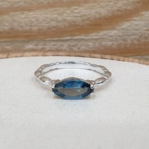 아름쥬얼리 실버 페미닌 블루 토파즈 반지 수공예은