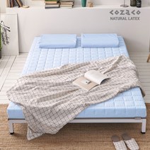 코자코 천연 라텍스 토퍼 매트리스 7.5cm 퀸 / 소프트 밀도 / 바닥 생활 매트 침대 토퍼
