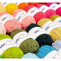 냥냥 펀치니들실 2mm 55컬러, 캔디 01 화이트