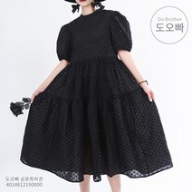 도오빠 여자 원피스 반소매 어깨뽕 장례식 면접 검은 도트 버블 슬리브 개화기 복고풍 레트로 공주 드레스 예쁜 편한 의류 패션 캐주얼 봄 여름 가을 데이트룩 오피스룩 데일리룩 코디 직장인 중년 여성원피스