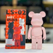베어브릭 블루투스 스피커(21cm) 인테리어 소품 겸 스피커 집들이 선물 신혼부부 남자친구 생일 선물 인스타 유투버 감성 아이템, 핑크