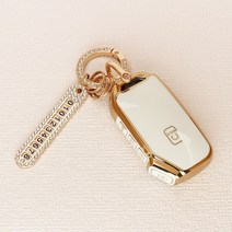 튜모 기아 K3 K5 K7 K8 K9 스포티지 쏘렌토 카니발 EV6 니로 스팅어 모하비 레이 모닝 TPU 골드라인 스마트키케이스 키링, KN-01, 골드오링-아이보리