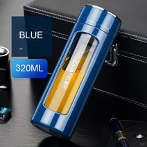 프로틴쉐이커 쉐이크통 320ml 물병 단백질 셰이커 야외 여행 휴대용 Leakproof 레몬 주스 유리 Antiscaldin, 02 파란_01 320ml