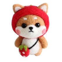 제이엔 양모펠트 DIY +바늘3개 세트, 시바딸기