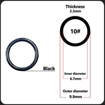 낚싯대 가이드 링 10 개 100 내마모성 세라믹 로드 수리 교체 키트 알코나이트 블랙 6mm 47.3mm, Size10 9.9mm 20Pcs