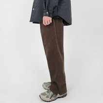 뉴메이드 / 가을 겨울 범 트임 코듀로이 와이드 팬츠 / 검 크림