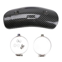 Royalways 오토바이 오토바이 배기 열 방패 중간 머플러 소음기 파이프 보호대 뒤꿈치 가드 열 방패 덮개 감시 Anti-scalding, 7.7x3 인치, 탄소 섬유, 스테인레스 스틸