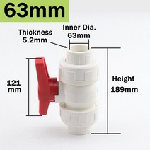 PVC 파이프 수도관 연결 부속 배관 소켓 밴딩기 1 5pcs 20 50mm 볼 밸브 정원 관개 피팅 유니온 커넥터 수족관 물고기 탱크 튜브 조인트, [03] 5pcs, [06] Inner Dia 63mm