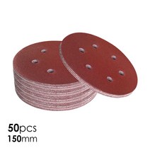 50pcs 6 150mm 사포 알루미늄 산화물 목재 샌딩 종이 연마 디스크 후크 및 루프 그릿 60 80 120 180 240, CHINA_Grit 120