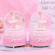 엘레강스 발레리나 핑크 오르골 스노우볼 발레 워터볼 멜로디 인테리어 소품, B