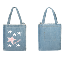 레터링 데님 에코백 봄 여름 가을 청가방 데일리 숄더백