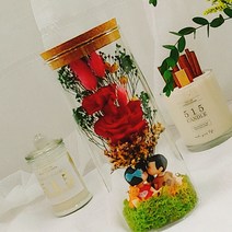 꽃이있는풍경의 프리저브드 유리돔 led 유리돔 향기나는 프리저브드 플라워 집들이 생일선물 무드등플라워 병, 타입2(led조명)