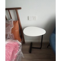 베란다 이케아 슬림 사이드 부부 거실 테이블, 화이트+블랙