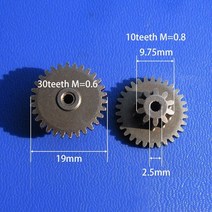 1+2 랙기어 이중층 큰 30 이빨 0 6m od19mm 10 이빨 0 8m, 30 - 10 치아, 2.5mm