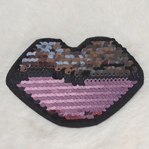 소풍가는집 )) 와펜 자수패치 반전스팽글 캐릭터 큐빅뱃지 옷리폼 수선 [350종 대방출], 281 반전 입술 핑크