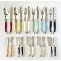 프랑스 장네론 라귀올 커트러리 3종 세트 정품 양식기(디너스푼+디너포크+디너나이프), 블랙