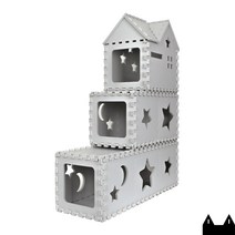 starcat 퍼즐 캣타워 3단 - 루프형(터널형2단+루프형1단) 스타캣 고양이 하우스 캣타워, 1개, 라이트그레이