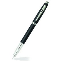 sheaffer 100 만년필 m 펜촉카트리지 및 변환기 포함 크롬골드, 매트 블랙