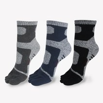 (2set+1p)양말조아 남성 두껍고 발바닥이 편한 이중파일 등산 발가락양말 스포츠 작업용 중목/장목-5족
