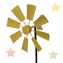 앤틱 정원 지붕 마당 야외 장식용 풍향계 풍차 철 예술 회전하는 풍차 회전 장치 안뜰, 노란색