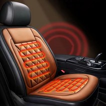 차량용 열선 온열 시트 겨울 매트 12V/24V 온도조절, 브라운 24V (1P)