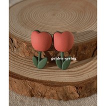 [키치Mood] 하트 튤립 귀걸이 하이틴 Spring Flower Mini Earrings