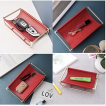 프로방스 가죽 소품트레이(레드)