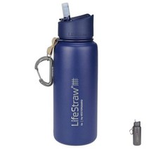 [Life Straw] 라이프 스트로우 고 스테인레스 스틸 정수물병, 블루